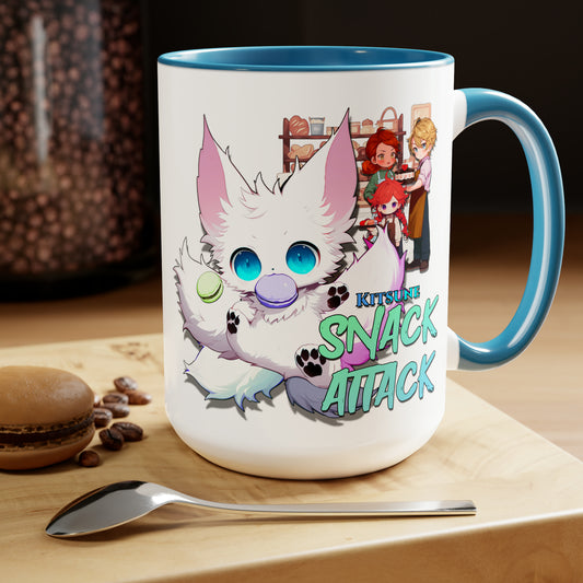 Kitsune Snack Attack Two-Tone Coffee Mugs, 15oz