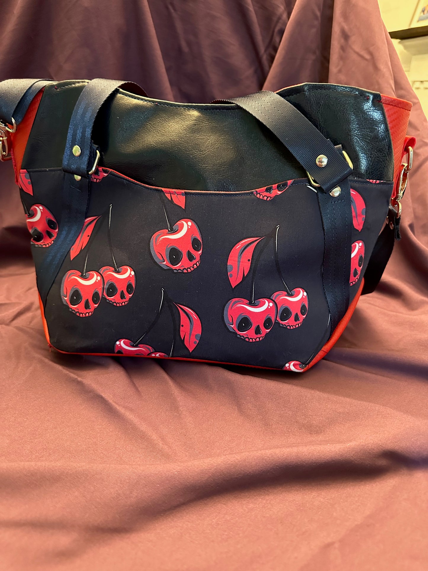 Skull Cherry Hireath Style Handbag