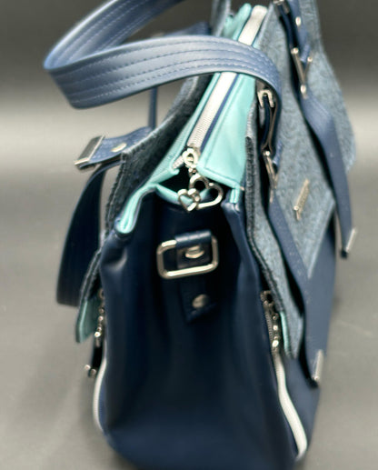 Navy Lace Handbag